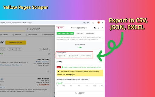 Yellow Pages Scraper - Business Leads Extractor :: Extract Yellow Pages business Leads in one click! Export to CSV, Excel, JSON with emails, phones, addresses & social media.