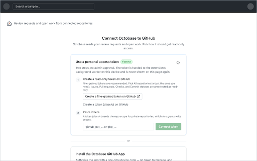 Octobase :: Replacement for the GitHub homepage.