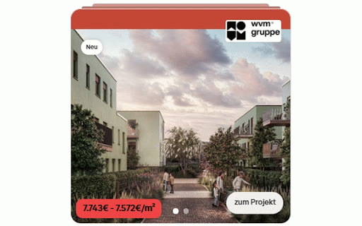 ImmoScout24 Tool: €/m² Preis-Badge & Quadratmeterpreis :: ImmoScout24-Tool: zeigt den Preis pro m² (€/m²) als farbiges Badge in den Suchergebnissen – Immobilien schneller vergleichen.