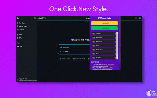 GPT Theme Studio : ChatGPT Theme Editor :: Your ChatGPT, your style. Unleash custom themes.
