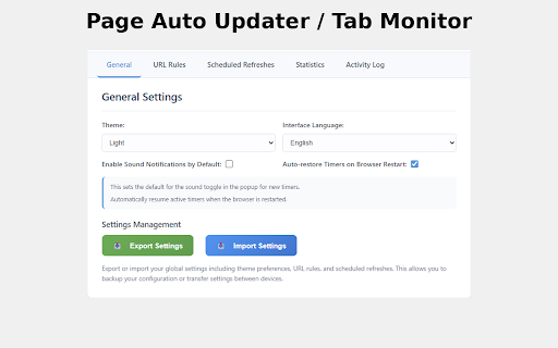 Page Auto Updater :: Automatically refreshes pages at specified intervals with advanced controls and customization.