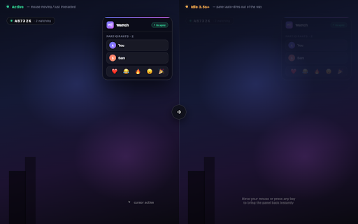 Wattch — Watch Together, In Sync :: Wattch lets you watch videos in perfect sync with friends. Voice & video call, text chat, and real-time sync on any streaming site.