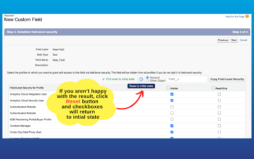 Salesforce FLS Permissions Copier :: Copies Field Level Security (FLS) permissions for all Profiles from one Salesforce field to the other.
