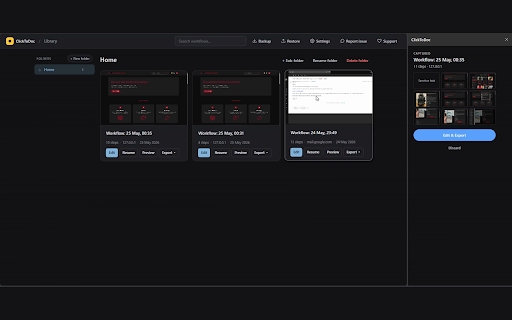 ClickToDoc :: Record browser workflows and export them as polished, self-contained step-by-step guides. 100% local, no cloud.