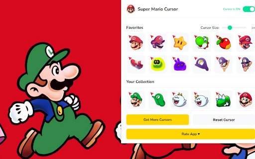 Super Mario Cursor ★ Custom Cursor for Chrome™ :: Browse with 90+ Super Mario cursors: Mario, Luigi, Peach, Bowser & more!