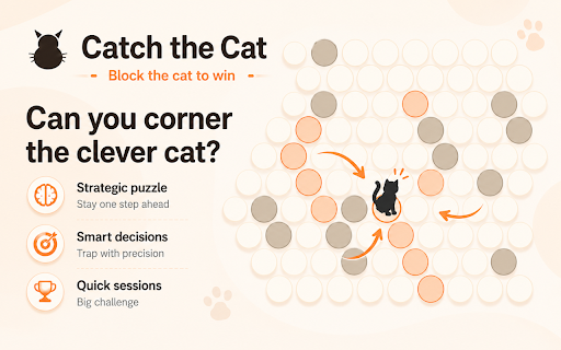 Catch the Cat Game :: Catch the Cat Game - an exciting game where your task is to catch a clever cat. Restrict its movements and trap it in special traps.