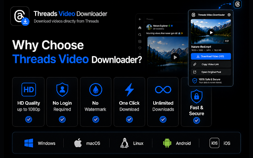 Threads Video Downloader :: Download videos from Threads.net in HD quality with one click.