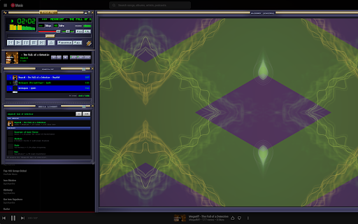 NeoAmp — Music Player & Visualizer :: A Winamp-style player with a real EQ + WMP/MilkDrop music visualizations, overlaid on YouTube Music and Spotify.