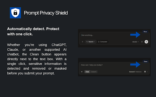Prompt Privacy Shield :: Detect and mask sensitive data before sending prompts to AI tools.