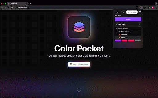 Color Pocket: Color Picker & Eyedropper :: Advanced color picker and eyedropper extension for your creative workflow.
