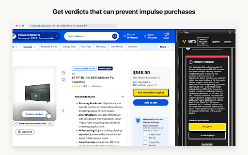 Veto :: Stop impulse purchases before you buy. Chat with Veto on product pages to save money and buy smarter.