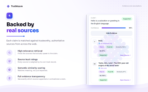 TruthLoom - AI Claim Verifier :: Detect AI-generated content and verify factual claims using trusted evidence.