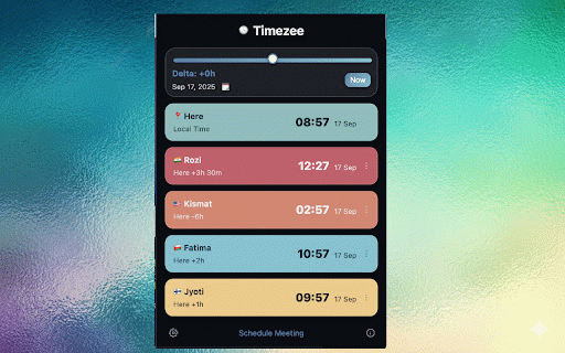 Timezee :: Quickly compare timezones in a simple popup and options page.