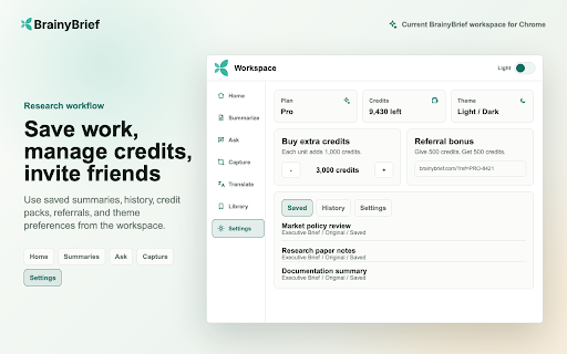 BrainyBrief: Web, PDF & Video Summarizer :: Summarize webpages, PDFs, YouTube videos and transcripts. Translate, ask questions, analyze sources, save notes and view citations.