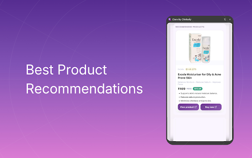 Clara By Clinikally: Your Skin & Hair Product Assistant :: Summarizes product pages, decodes ingredients, explains benefits and finds similar skin & hair care items with direct purchase links
