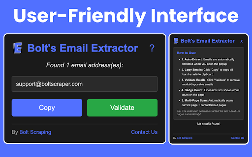 Bolt's Email Extractor: Extract & Validate Emails From Websites :: Extract emails from any website and validate them in real-time.