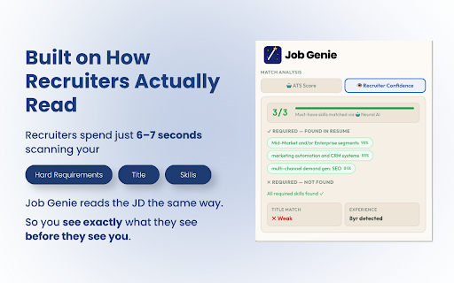 Job Genie - Job Application Tracker and ATS Resume Checker :: Job Application Tracker and ATS Resume Checker — auto-extract job details to Google Sheets and score your resume instantly