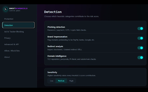 Ghost ScamShield — Phishing & Scam Protection :: Real-time phishing & scam protection, ad blocking, and optional AI analysis (Groq) — local-first, privacy-respecting.