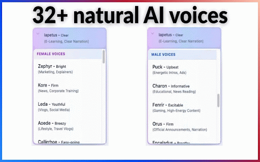 AI Narrator - AI Voice Generator :: Turn any page into AI audio with AI Narrator. 30+ voices, multilingual & Drive save. Text-to-speech.
