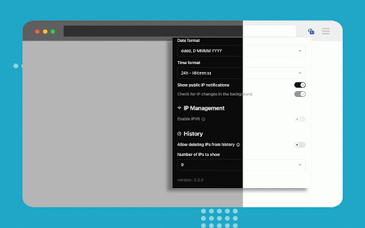 Dual IP Info – Full Control Over Your Network :: View public & private IPs with location, history, themes & alerts. Lightweight and privacy-friendly.