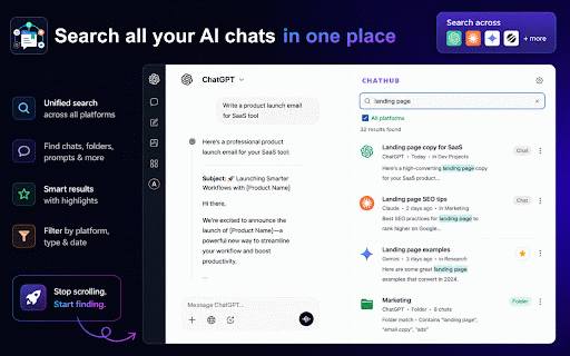 ChatHub – AI Folders & Prompts for ChatGPT, Claude, Gemini & more :: Organize ChatGPT, Claude, Gemini, Perplexity & Grok chats into folders. Search, export, sync. By Approid Tech.