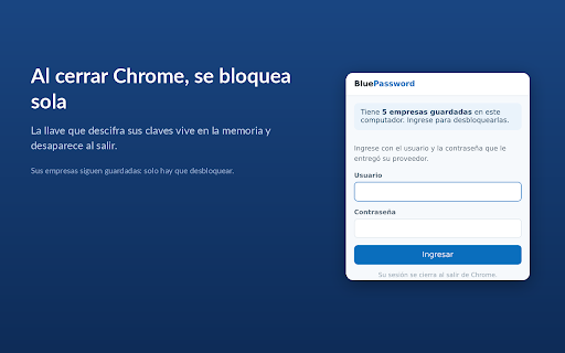 BluePassword — Ingreso al SRI :: Ingrese a SRI en Línea con un clic. Sus claves se guardan cifradas solo en este computador.