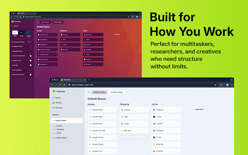ToffeeTabs :: Create spaces, build stacks, store your essential links all beautifully organised, searchable, and customisable.