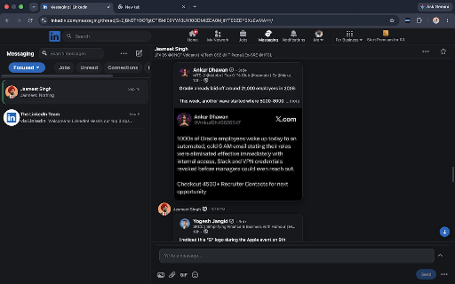 Reframe: LinkedIn Messaging, Prettier :: Full-screen LinkedIn Messaging without the cramped chat box. Scroll, find and reply with ease. Not affiliated with LinkedIn.