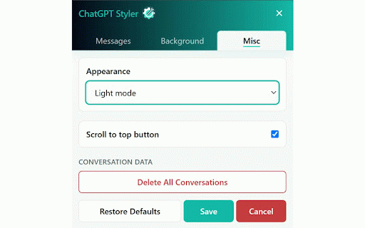 chatgpt-styler :: Extension to allow users to change the styling for their ChatGPT experience.