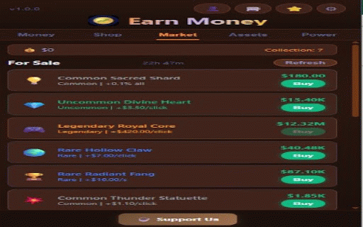 Earn Money :: Click to earn, build an empire with real estate, vehicles, businesses. Collect unique items and support the developer.