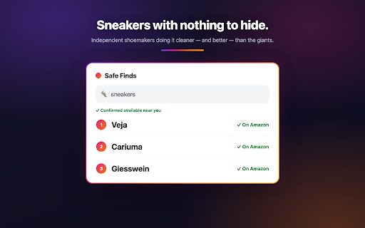 Safe Finds :: Discover the best small and independent brands as alternatives to big corporate brands while you shop on Amazon.