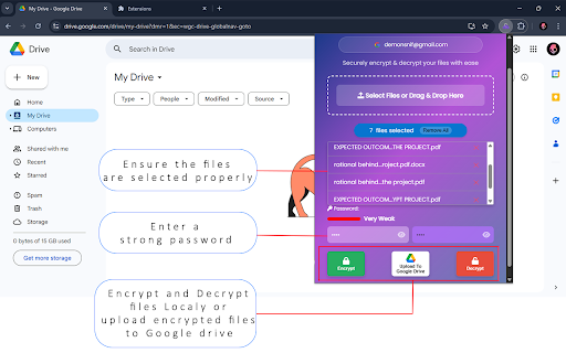 Encrypt Anything :: Securely encrypt and decrypt files using AES-256, and upload them to Google Drive.