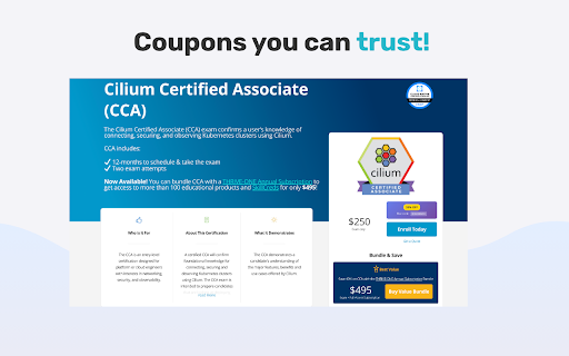 Linux Foundation Coupons by CertDirectory.IO :: Automatically display Linux Foundation certification discount codes. Save money on professional certifications and training courses.
