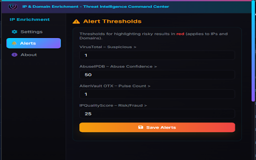 IP & Domain Enrichment - Threat Intelligence Command Center :: Right-click IPv4/IPv6 addresses and domains to enrich them with live threat intelligence.