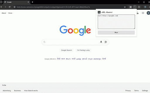 cURL Runner :: Run cURL commands from the address bar