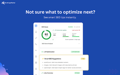 RankingsFactor – AI SEO & Website Analyzer :: Analyze SEO, SERP rankings, and site performance instantly with the AI-powered RankingsFactor Chrome Extension.