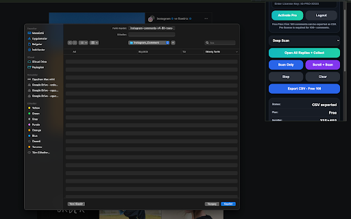 IG Comment Reply Collector Pro MVP :: Collect Instagram comments and replies. Free users can export 100 comments; Pro unlocks unlimited CSV export.