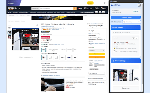 AffiliTap - AI Amazon Affiliate Post Generator to Create Posts Instantly :: AI-powered Amazon affiliate marketing tool. Generate social media posts with product data, prices, and affiliate links in one click.