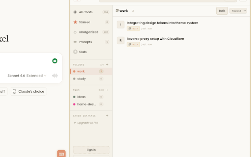 Chat Manager for Claude :: Folders, tags, prompt library, stats, search, and export for claude.ai. An unofficial power-user upgrade.