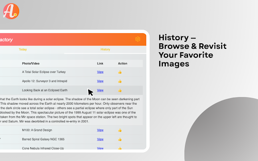 AstroFactory: NASA’s APOD in Your Sidebar :: Get NASA’s Astronomy Picture of the Day as daily sidebar notifications.