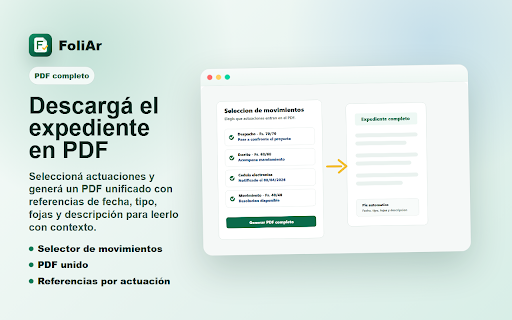 FoliAr :: Biblioteca inteligente de expedientes PJN/MEV/EJE con movimientos, agenda, notas y licencia mensual.