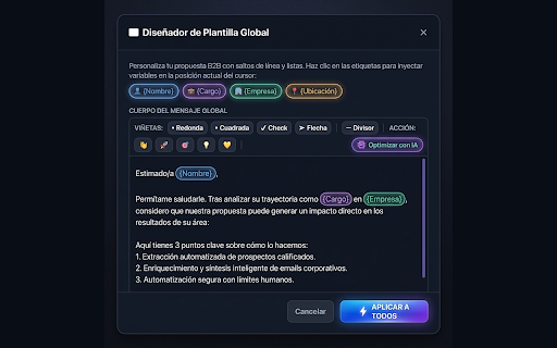 LeadGrab B2B :: Extrae prospectos de LinkedIn de forma segura, estima sus correos y redacta mensajes de prospección al instante.