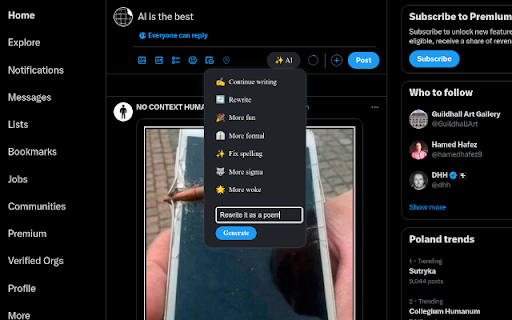 AI X Assistant :: AI-powered assistant for X platform