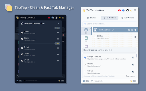 TabTap - Clean & Fast Tab Manager :: Search, organize, and manage tabs with ease. Make browsing simple and stress-free.