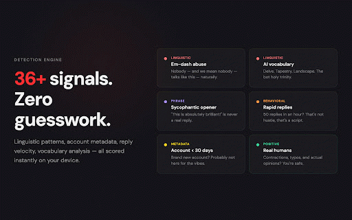 BotBlock :: Detects AI bots on X and hides low-quality spam replies from your timeline.