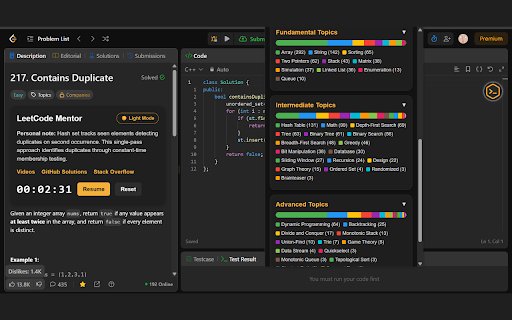 LeetCode Mentor :: AI-powered LeetCode companion: pseudocode hints, smart insights, personal notes & progress dashboard. Ace your coding interviews.