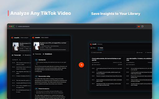 CreatOK - Free TikTok Transcript Generator & AI Video Prompt :: Analyze TikTok scripts and product selling points for free, then create marketing-ready video concepts and prompts.