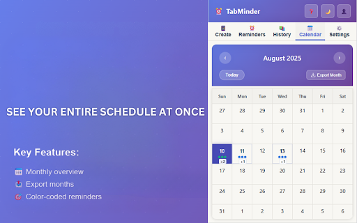 Tab Reminders – Smart Tab Reminder by TabMinder :: Tab reminders for Chrome. Set tab reminders to revisit websites later with smart notifications by TabMinder.