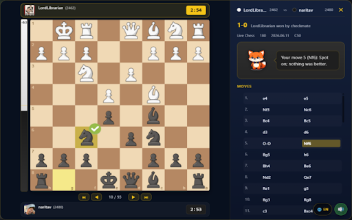 ForkSight — Chess Training & Coaching :: Unofficial Chess.com training companion with puzzles, post-game coach review, and stats. Not affiliated with Chess.com.