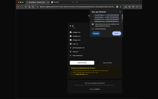 GroupShare :: Share Chrome Tab Groups as a single link. Recipients open all tabs instantly.